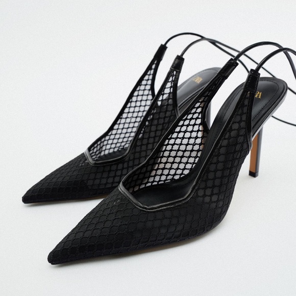 Zara lace up mesh heels - Picture 3 of 3